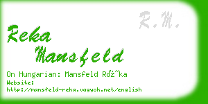 reka mansfeld business card